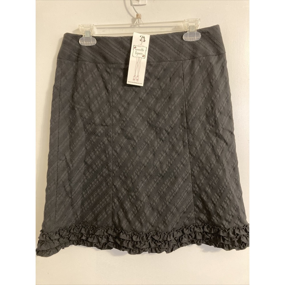 Nanette Lepore Women's Skirt Black Size 6 Lined Sassy Ruffle Skirt  $215 #877